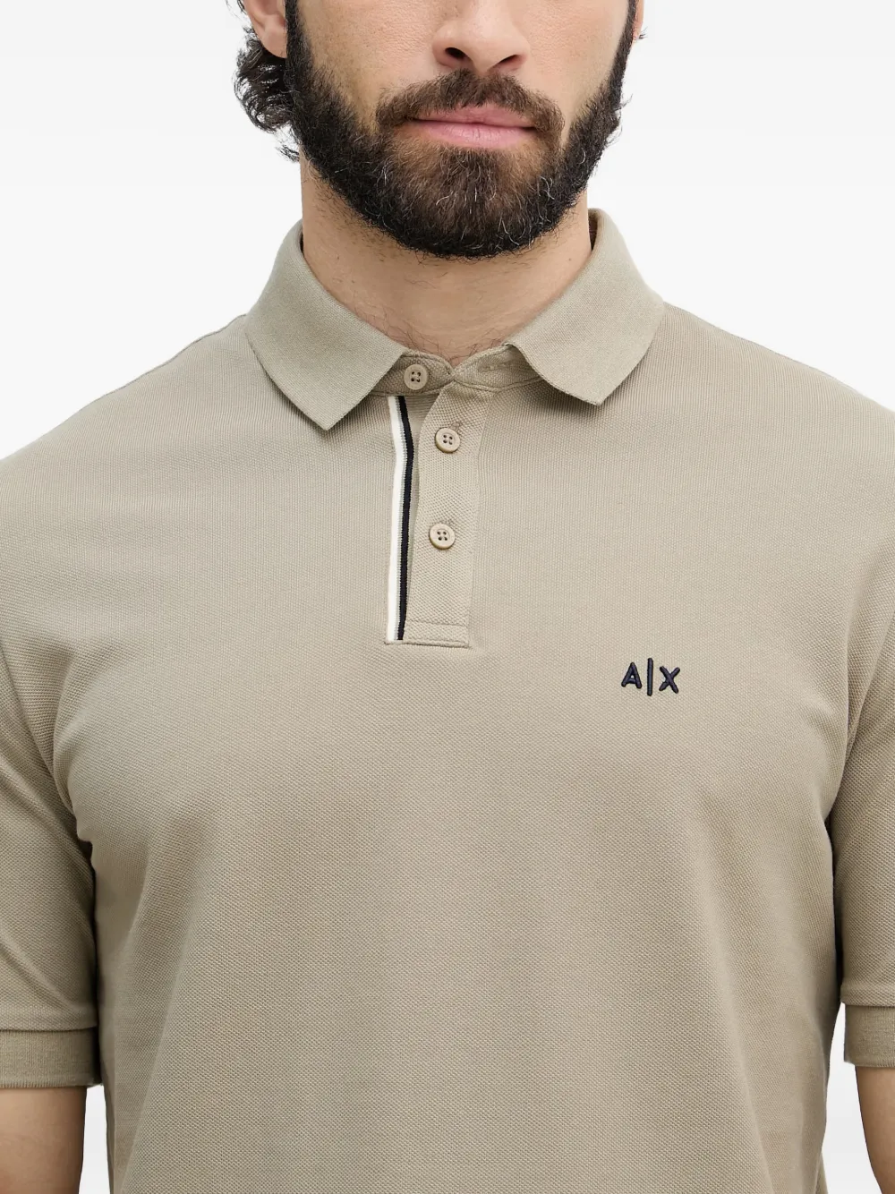 Armani Exchange Poloshirt met geborduurd logo Beige
