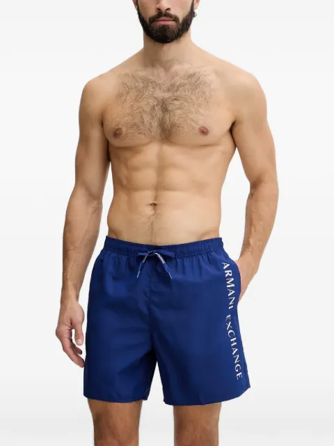 Armani Exchange logo-print drawstring swim shorts