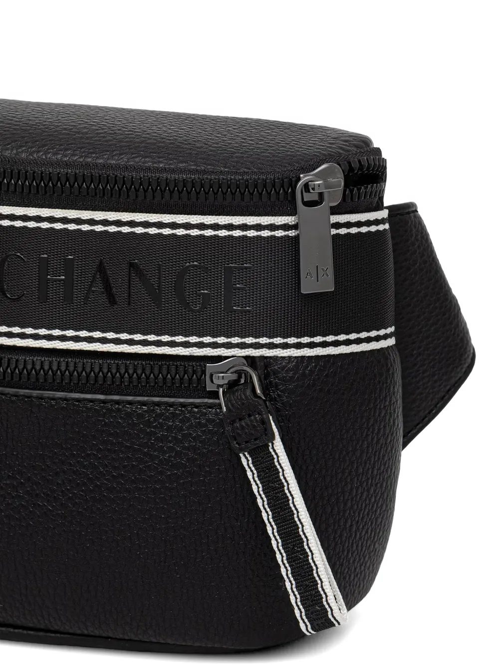Armani Exchange Heuptas met logoband en bewerkt effect Zwart