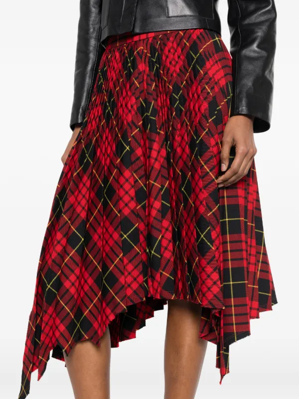 Alexander McQueen チェック スカート | レッド | FARFETCH JP