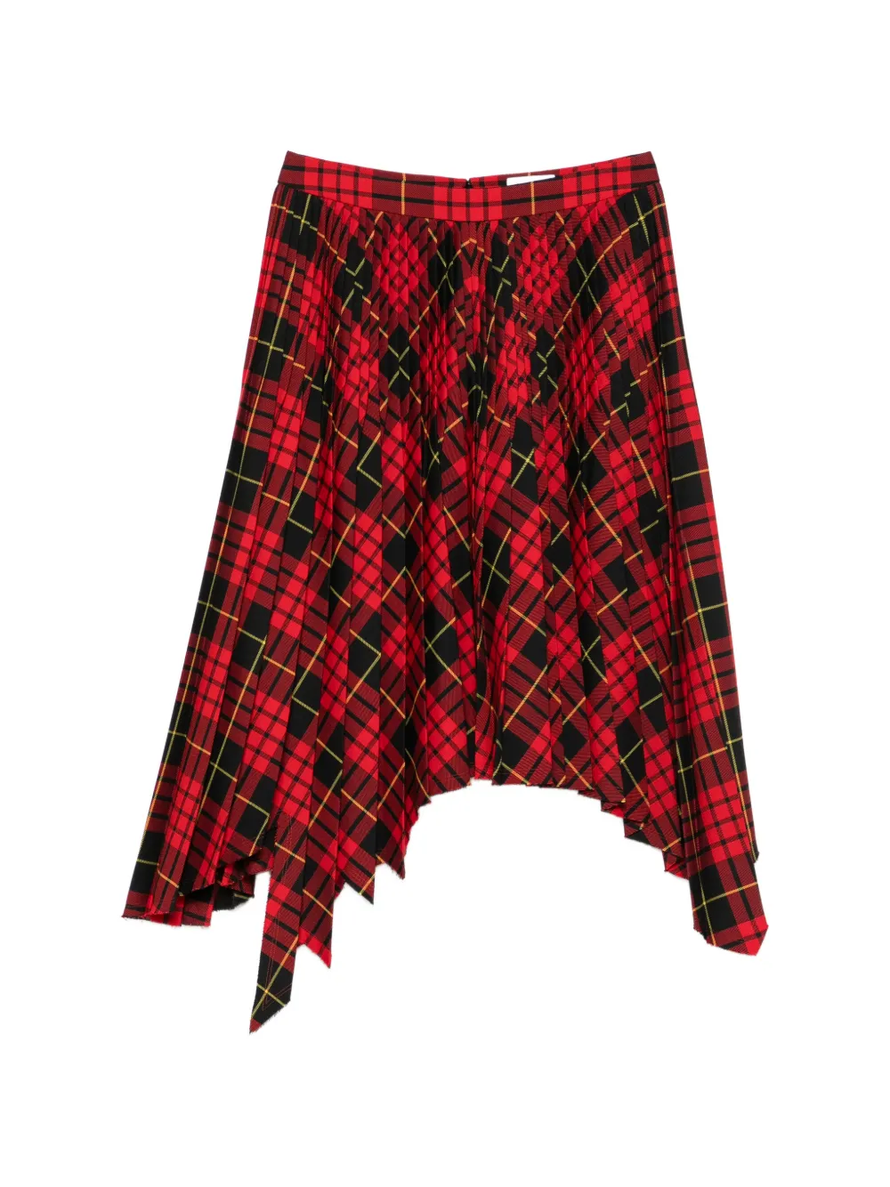 Alexander McQueen check-pattern asymmetric skirt - Rosso