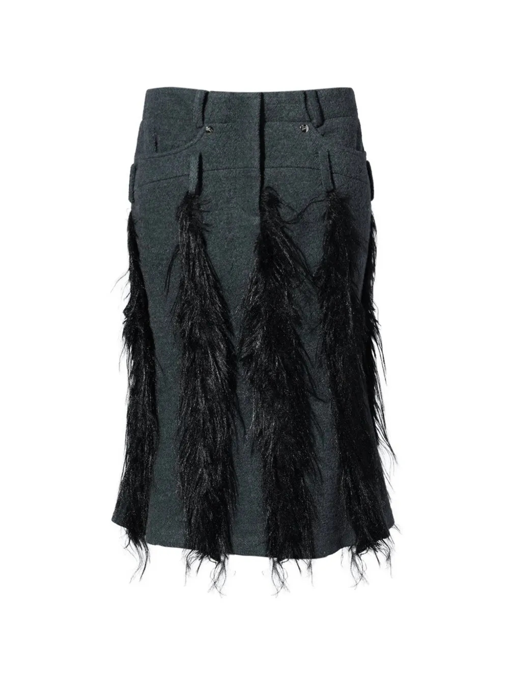 Fey Fey Worldwide belt-loop midi skirt - Nero