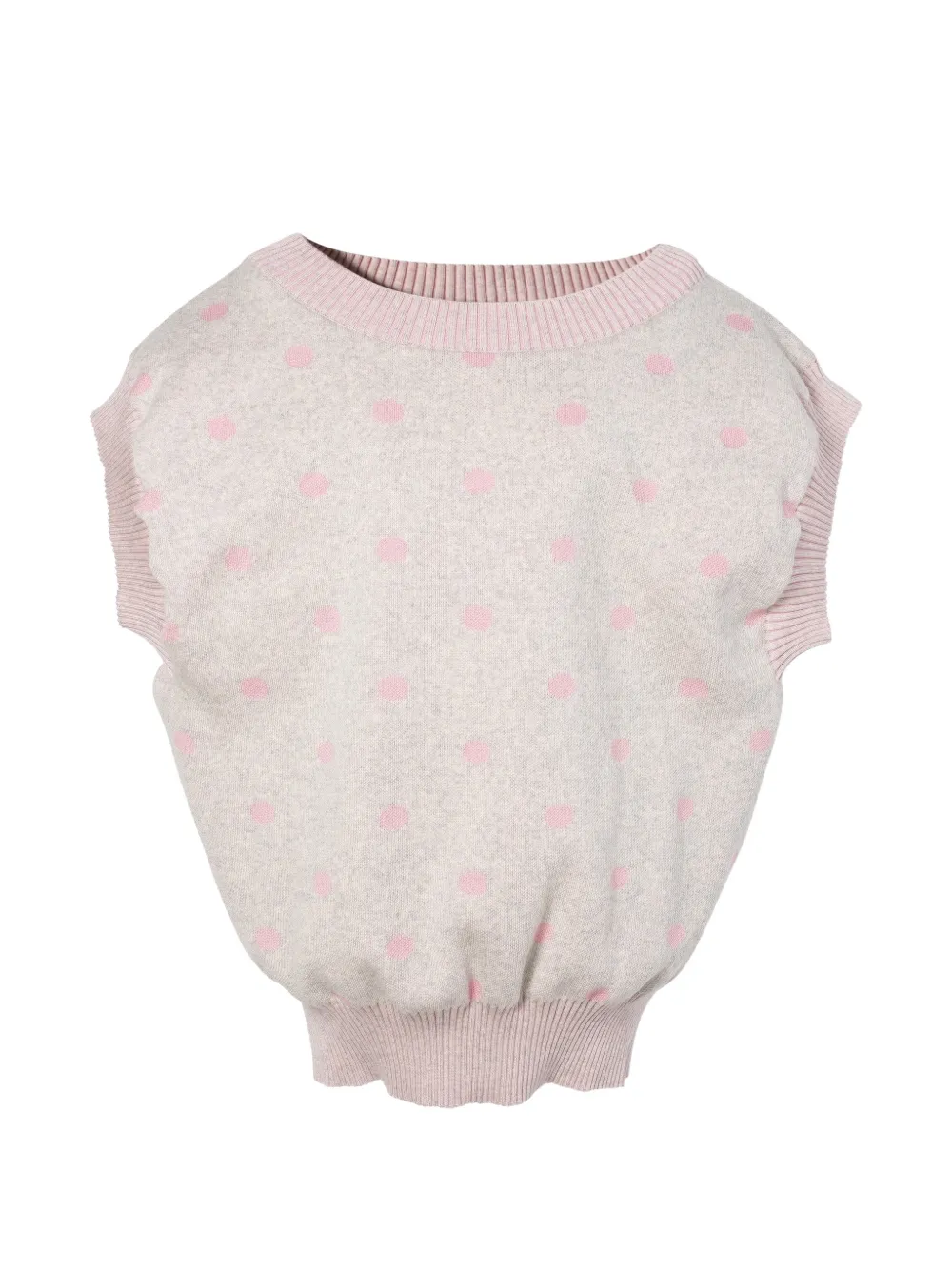 ANDREJ GRONAU polka-dot jacquard-knit vest - Bianco