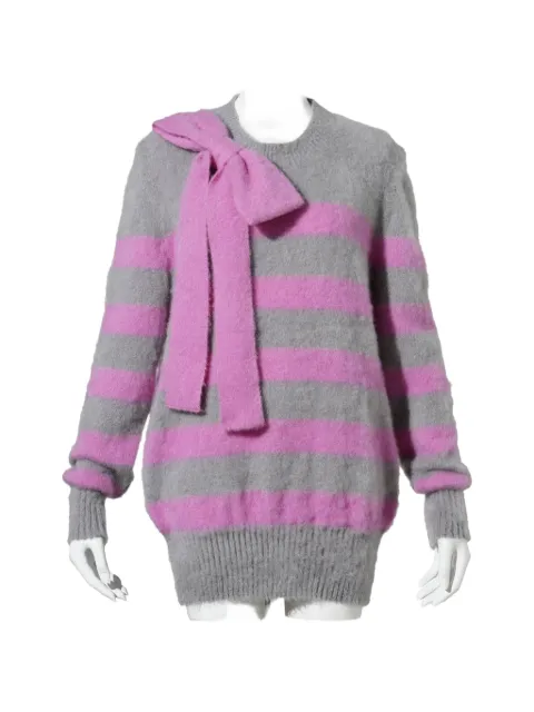 ANDREJ GRONAU bow-detail striped sweater