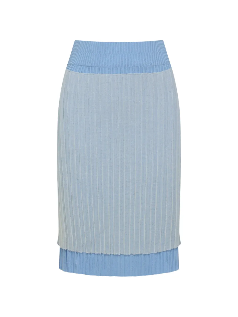 JUUKIFF layered-effect ribbed-knit skirt - Blu