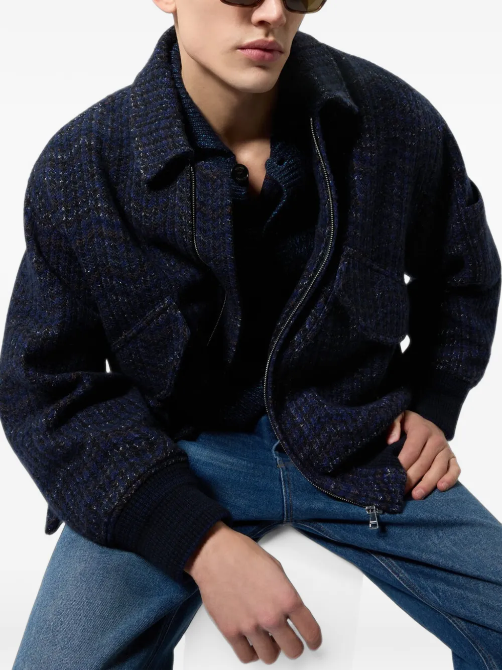 Missoni Bomberjack met zigzag-patroon Blauw