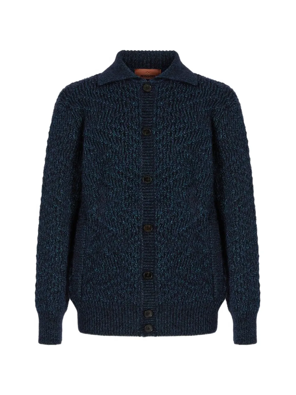 Missoni Gebreid button-up vest met chevron-streep Blauw