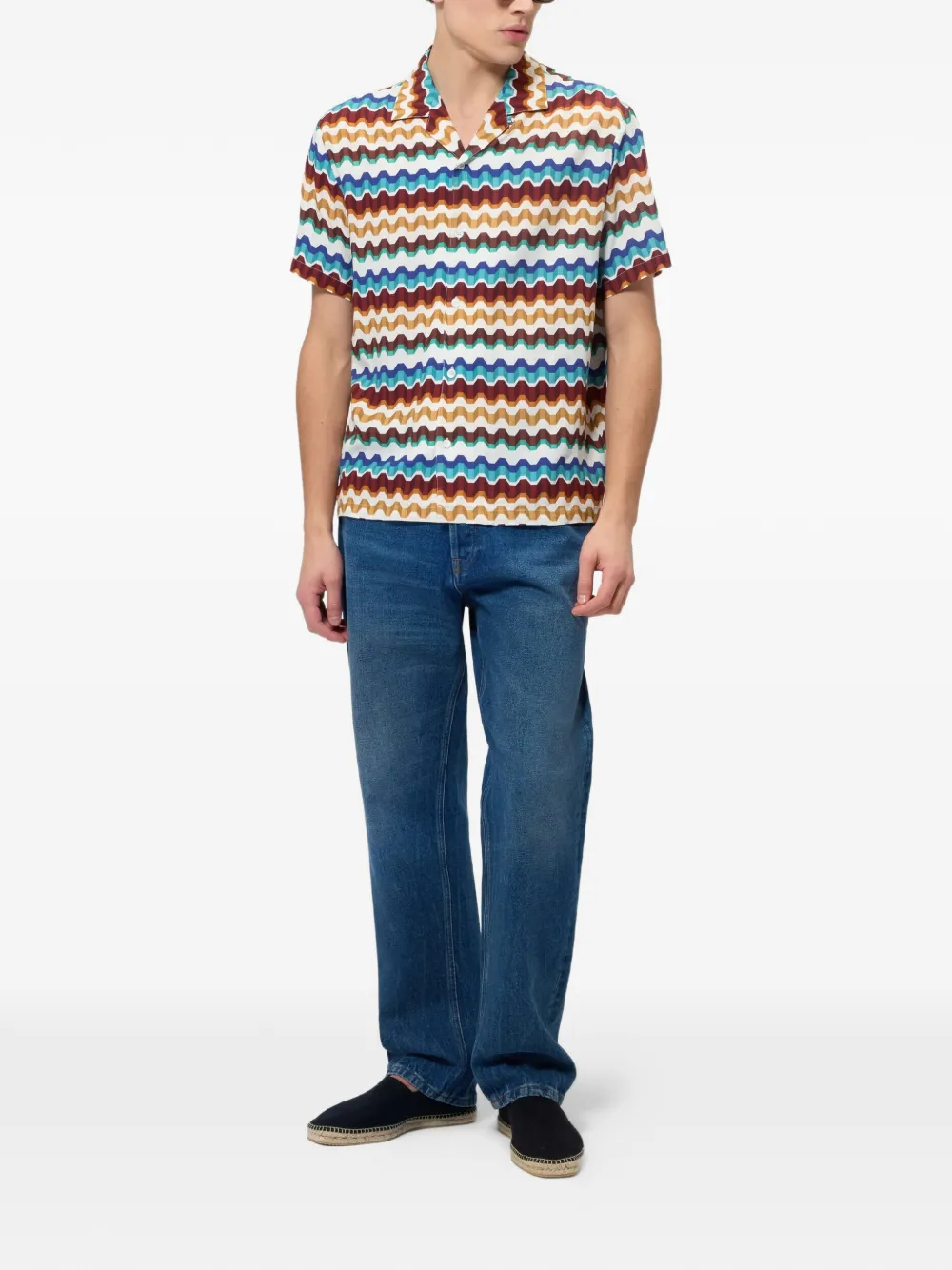 Missoni Overhemd met korte mouwen en zigzag-print Wit
