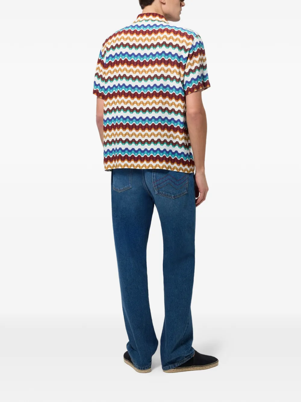 Missoni Overhemd met korte mouwen en zigzag-print Wit