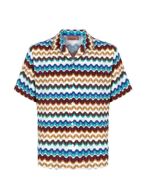 Missoni bowling shirt with greek key print