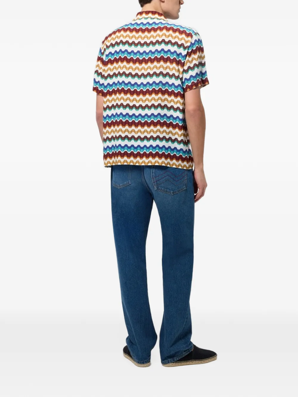 Missoni Overhemd met korte mouwen en zigzag-print Wit