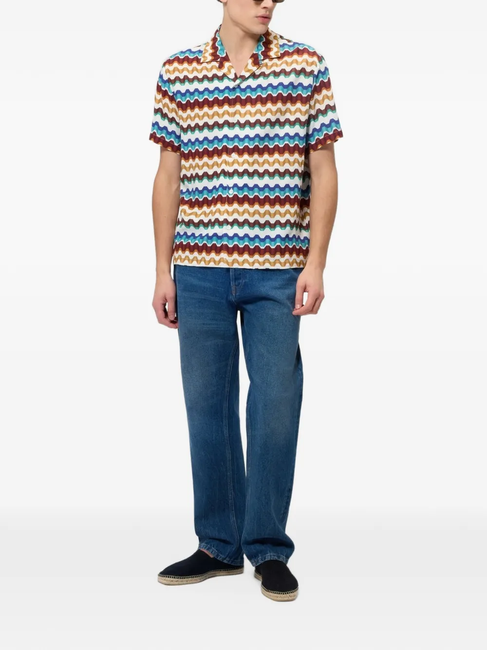 Missoni Overhemd met korte mouwen en zigzag-print Wit