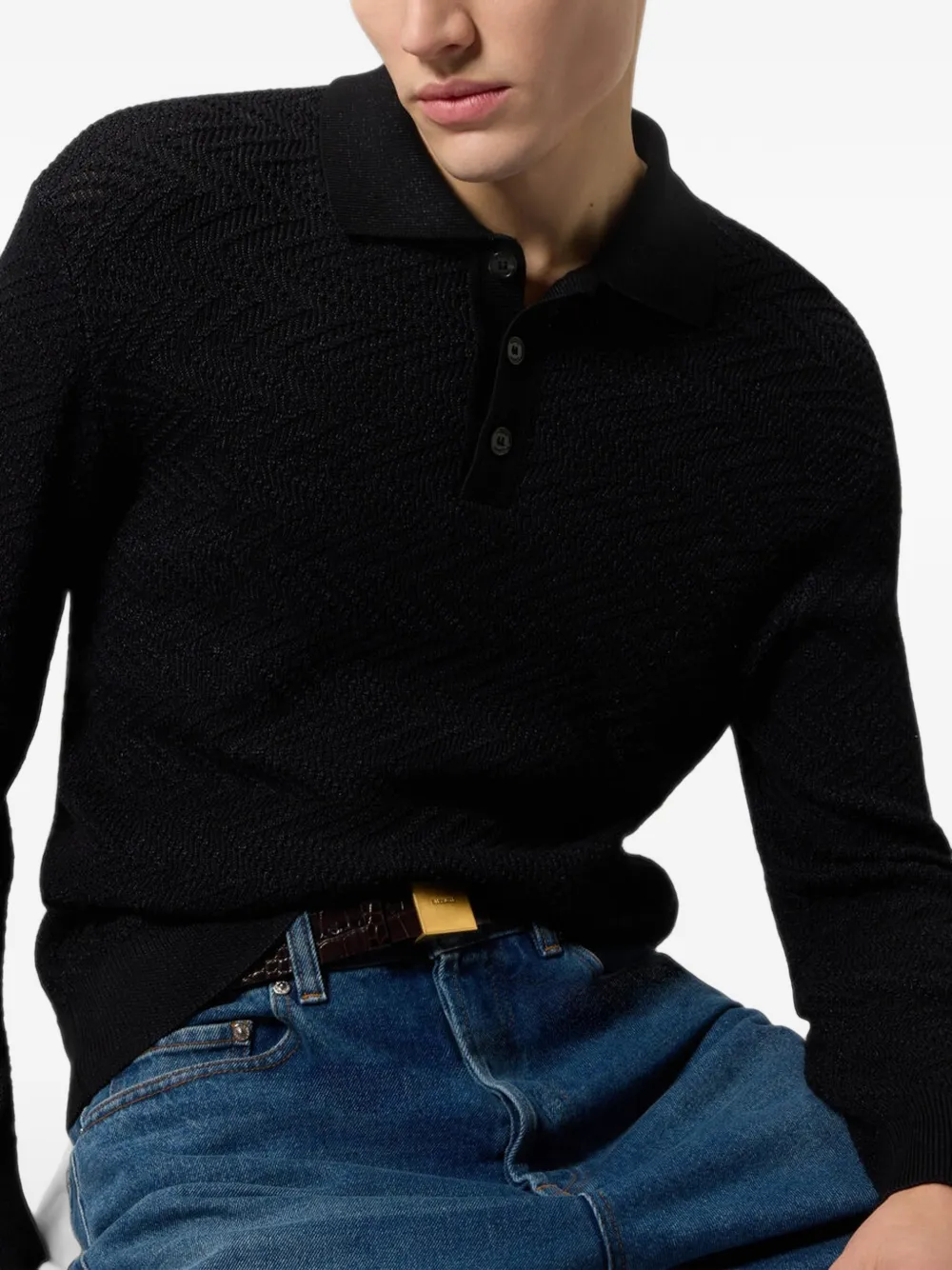 Missoni Poloshirt met zigzag-patroon Zwart