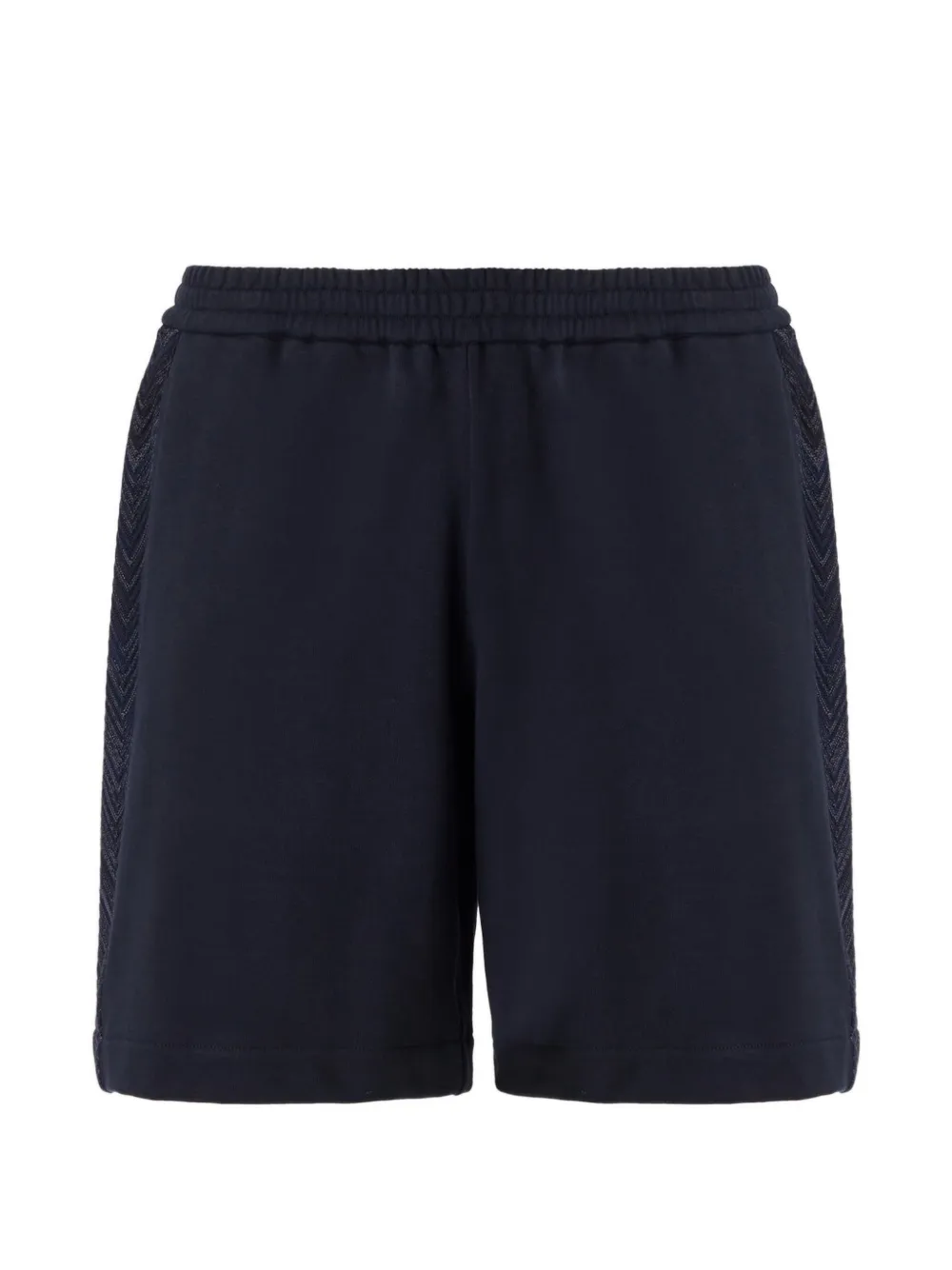 Missoni cotton fleece shorts with knit inserts - Blue