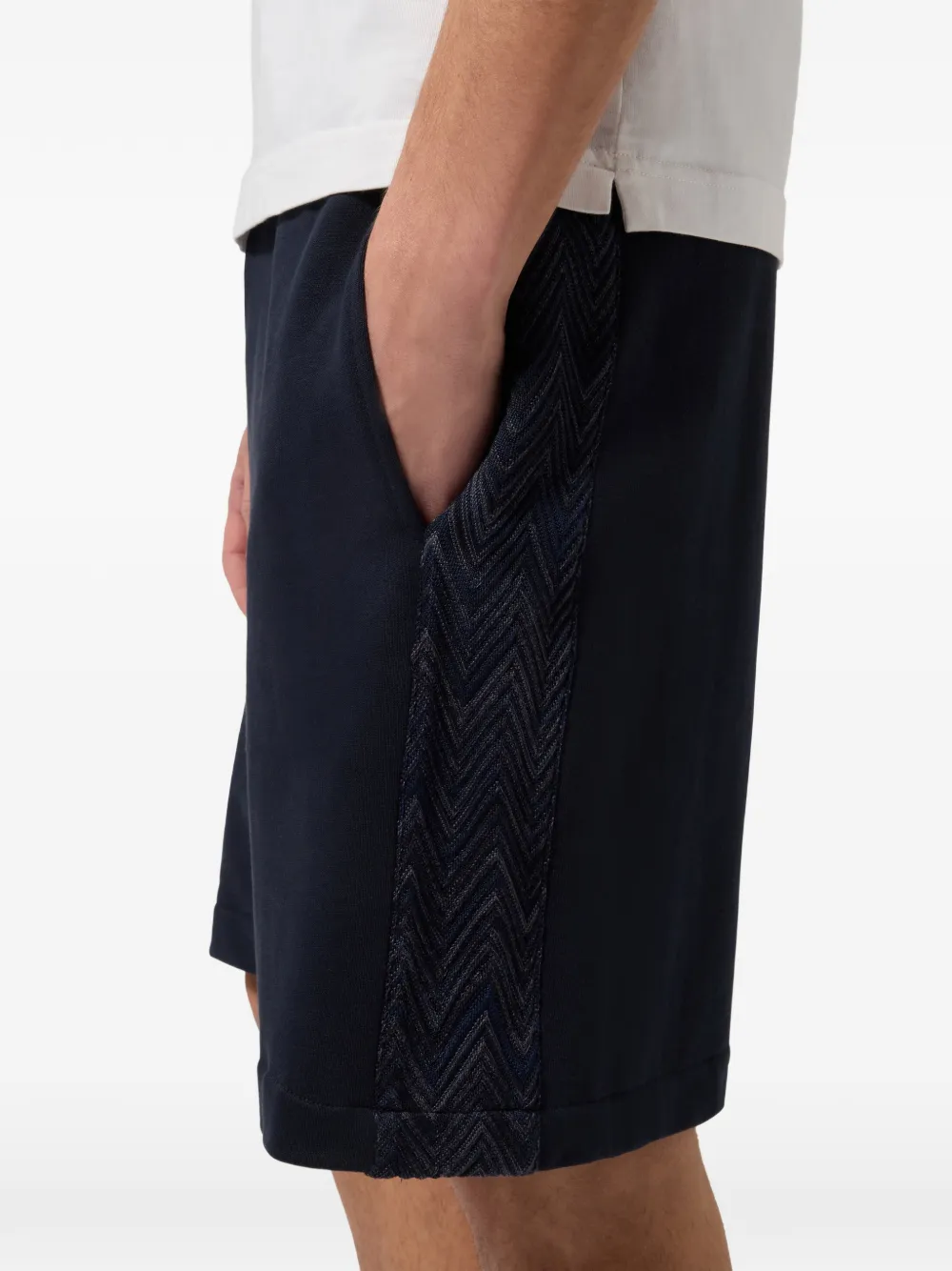 Missoni Katoenen fleece shorts met gebreide inzetstukken Blauw