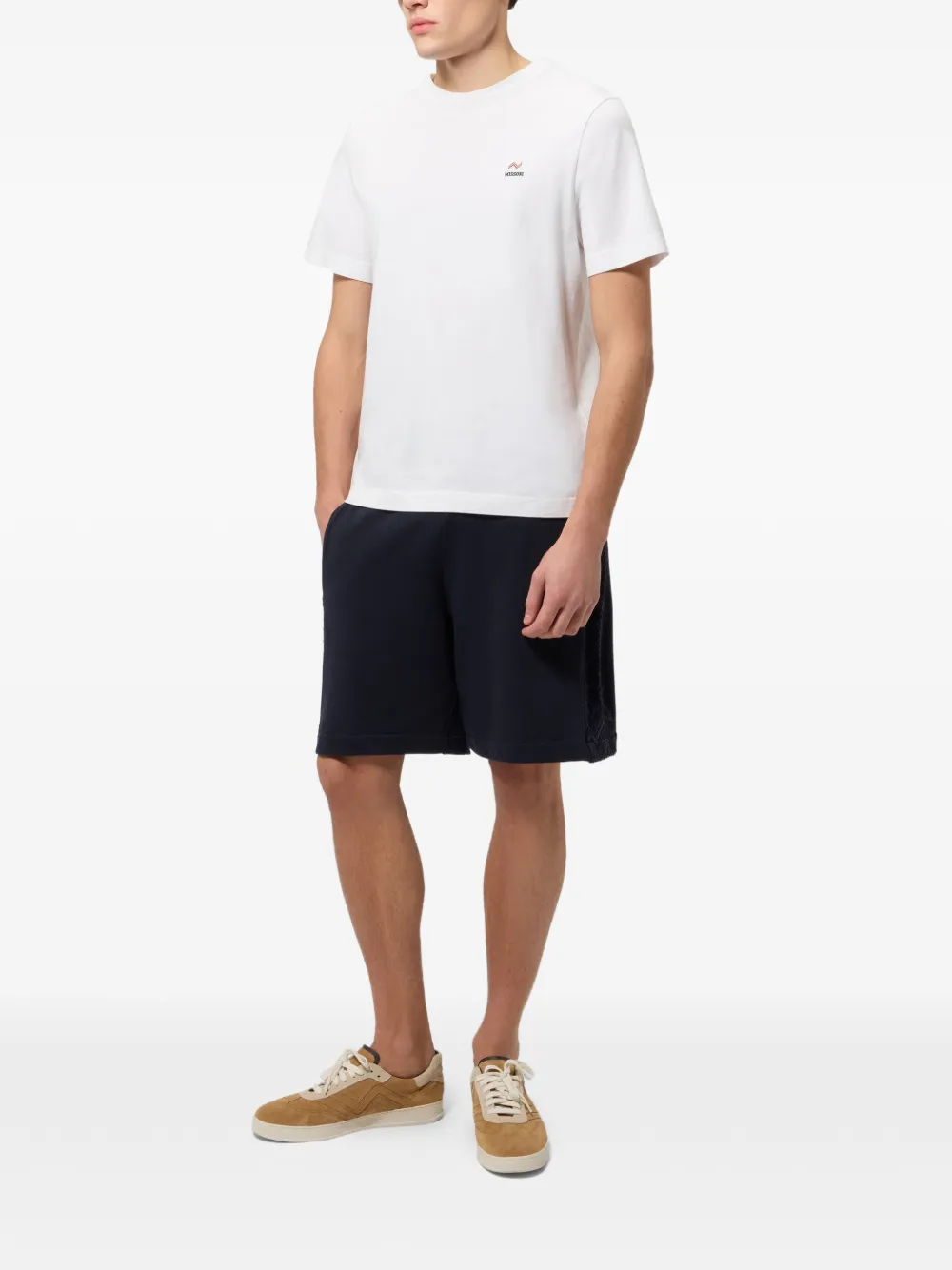 Missoni Katoenen fleece shorts met gebreide inzetstukken Blauw