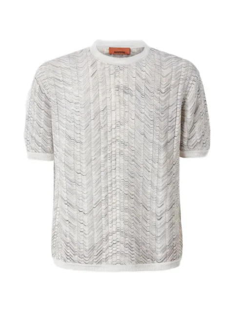 Missoni openwork-knit cotton and viscose polo shirt