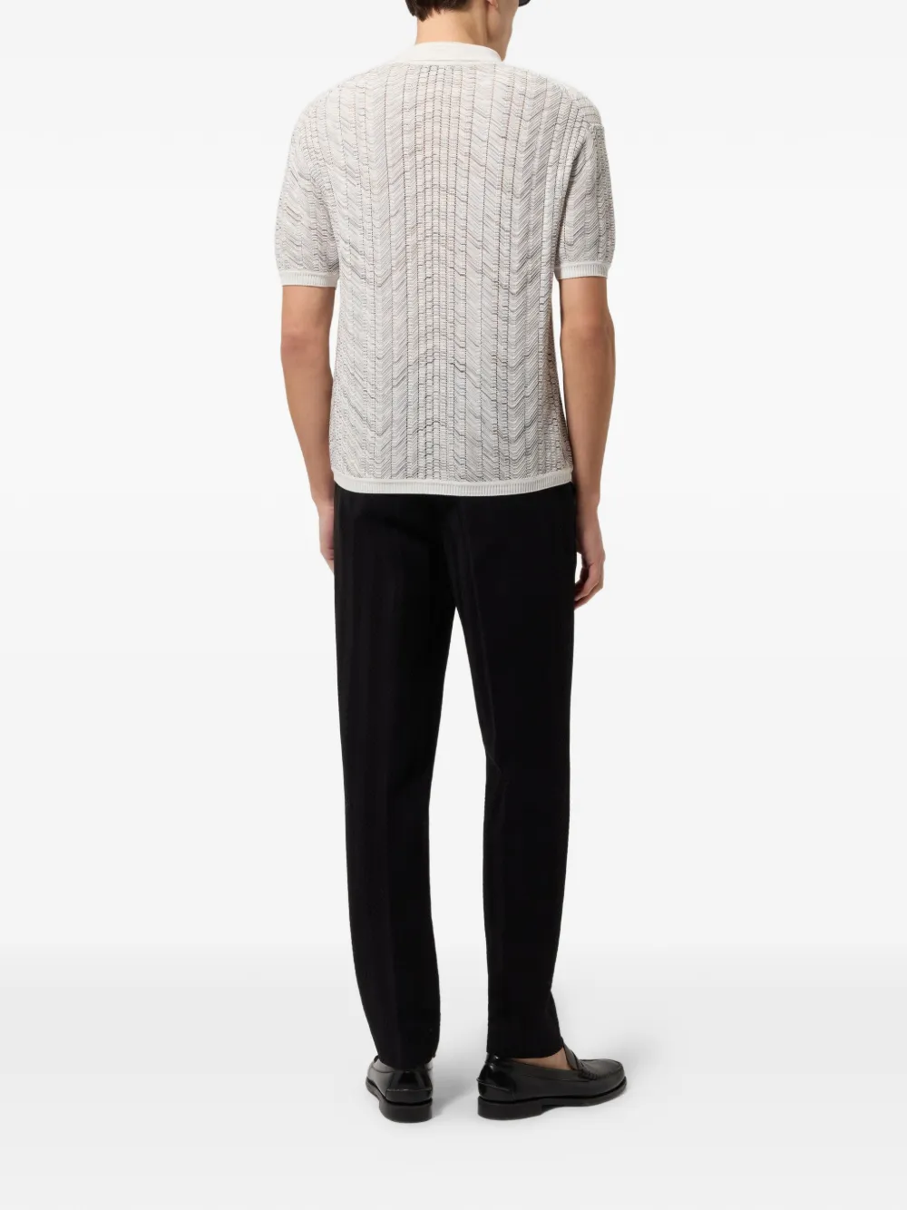 Missoni Open gebreide katoenen en viscose poloshirt Beige