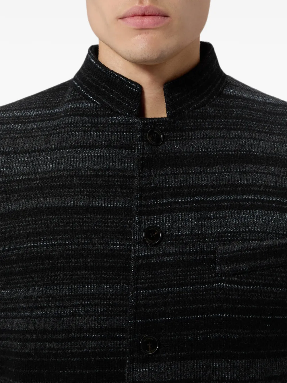 Missoni Gestreept gebreid jack van wol en viscose Grijs