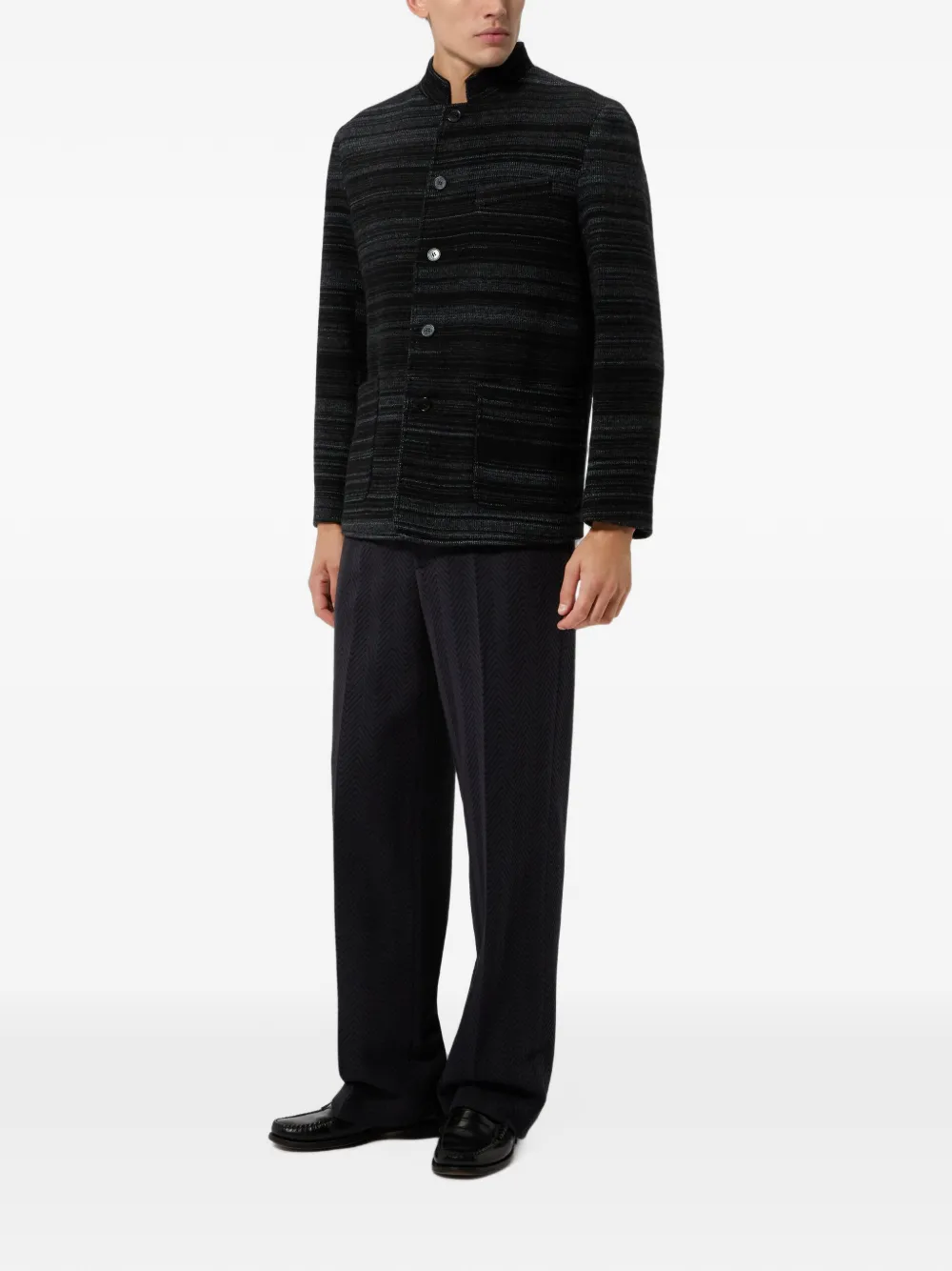 Missoni Gestreept gebreid jack van wol en viscose Grijs