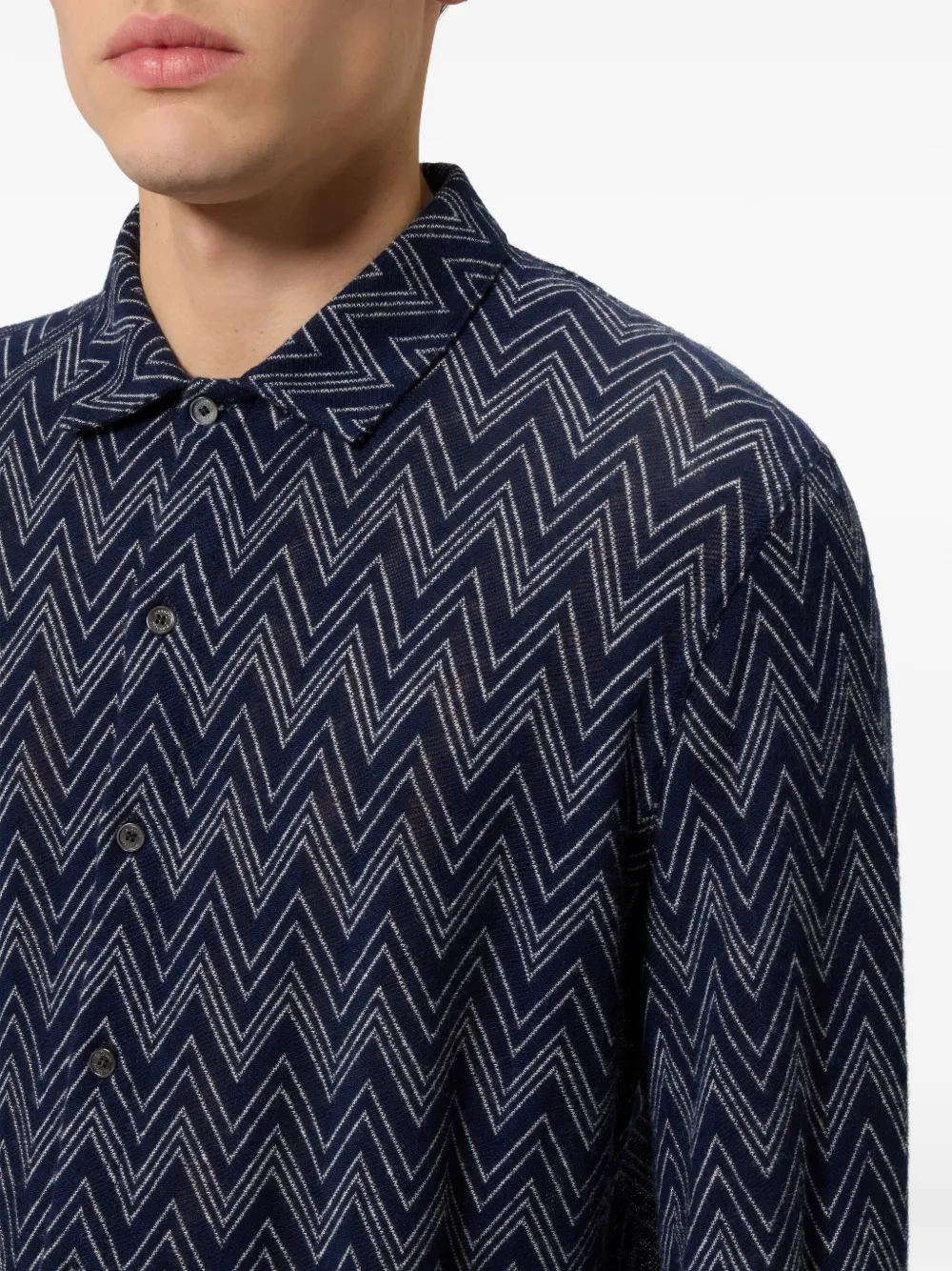 Missoni Zigzak kasjmier overhemd Blauw