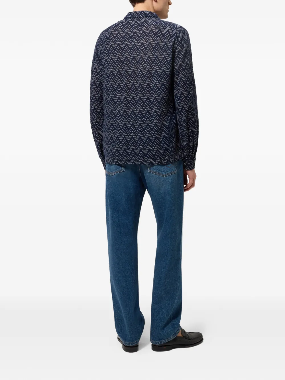 Missoni Zigzak kasjmier overhemd Blauw
