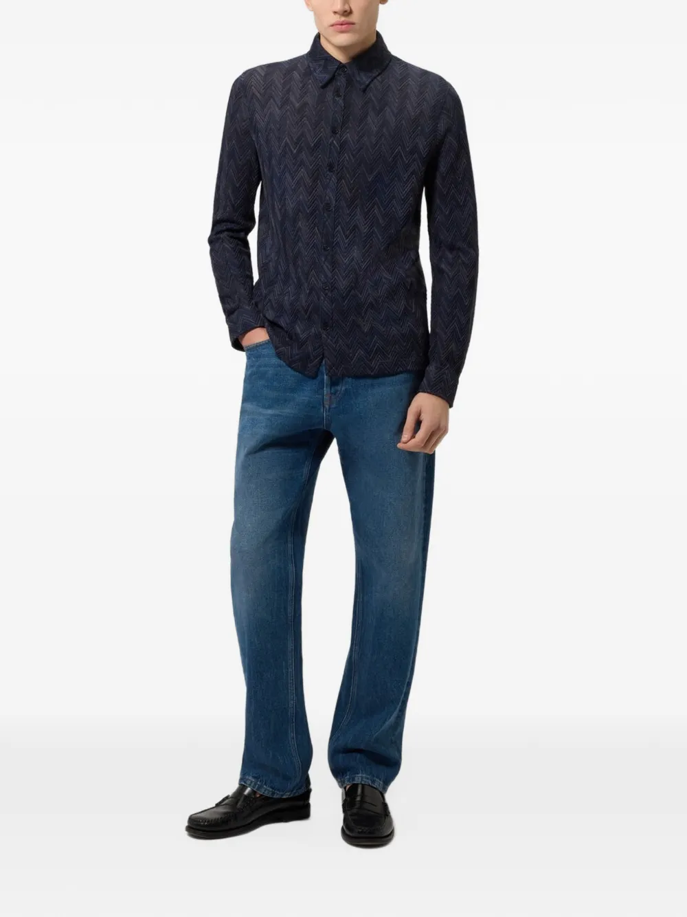 Missoni Blouse met zigzag-patroon Blauw