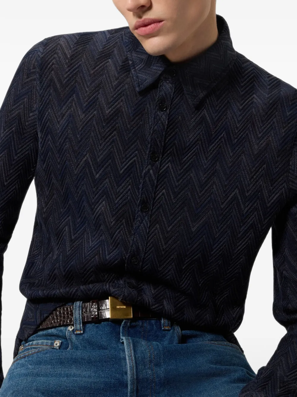 Missoni Blouse met zigzag-patroon Blauw