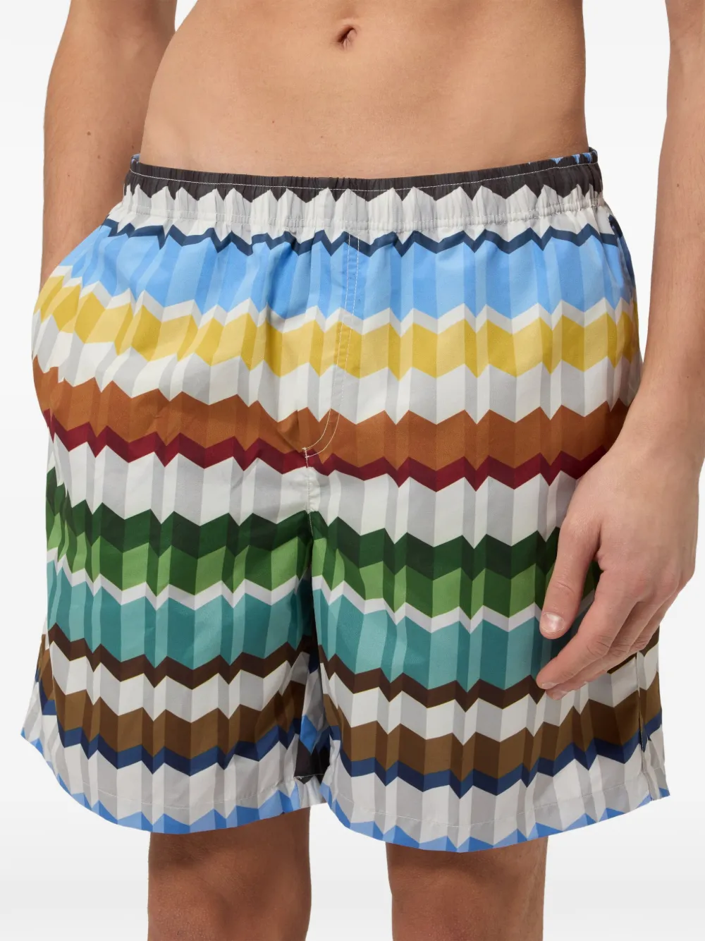 Missoni Zwembroek met zigzag-print Wit