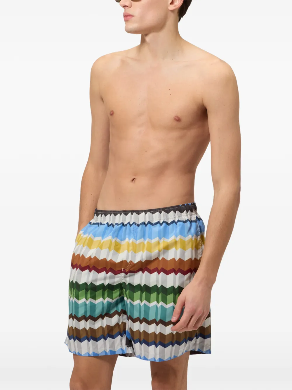 Missoni Zwembroek met zigzag-print Wit