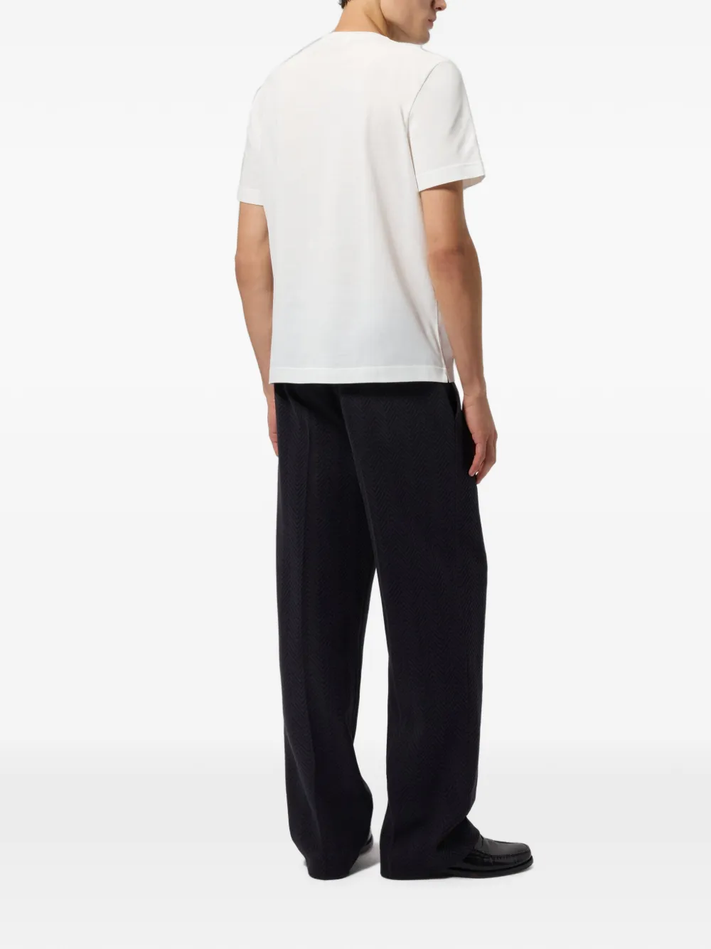 Missoni Katoenen jersey T-shirt met ronde hals en inzetstuk Wit