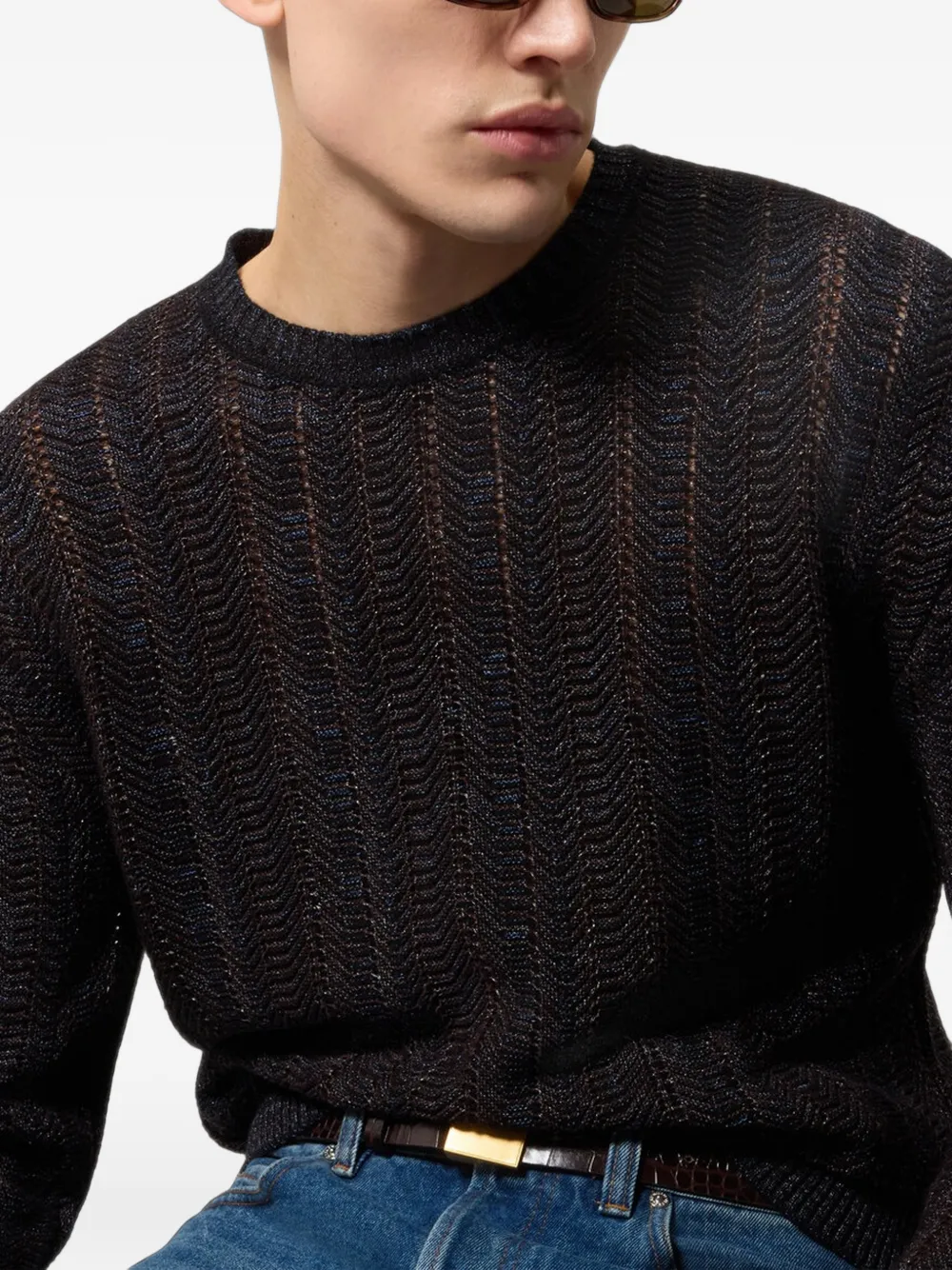 Missoni Gebreide sjaal met chevron streep Bruin