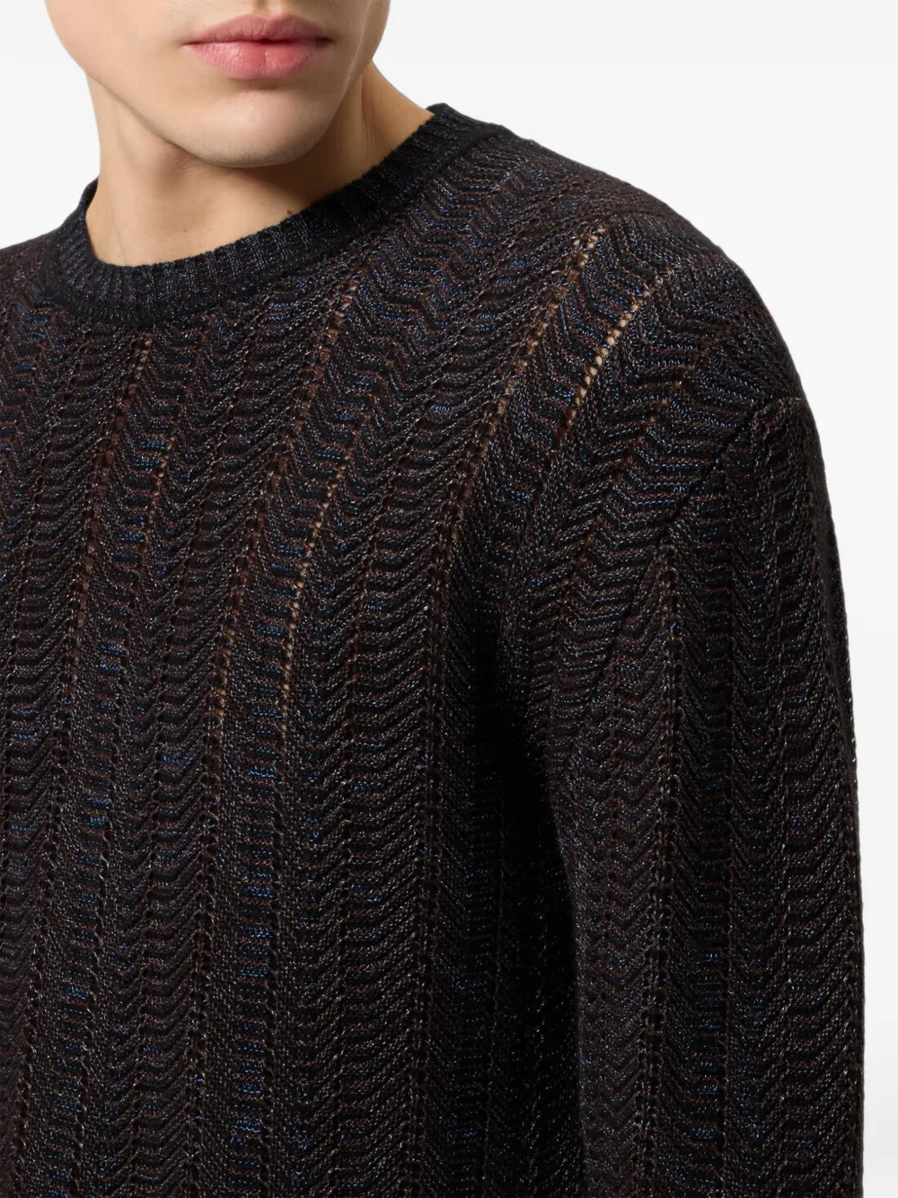 Missoni Gebreide sjaal met chevron streep Bruin
