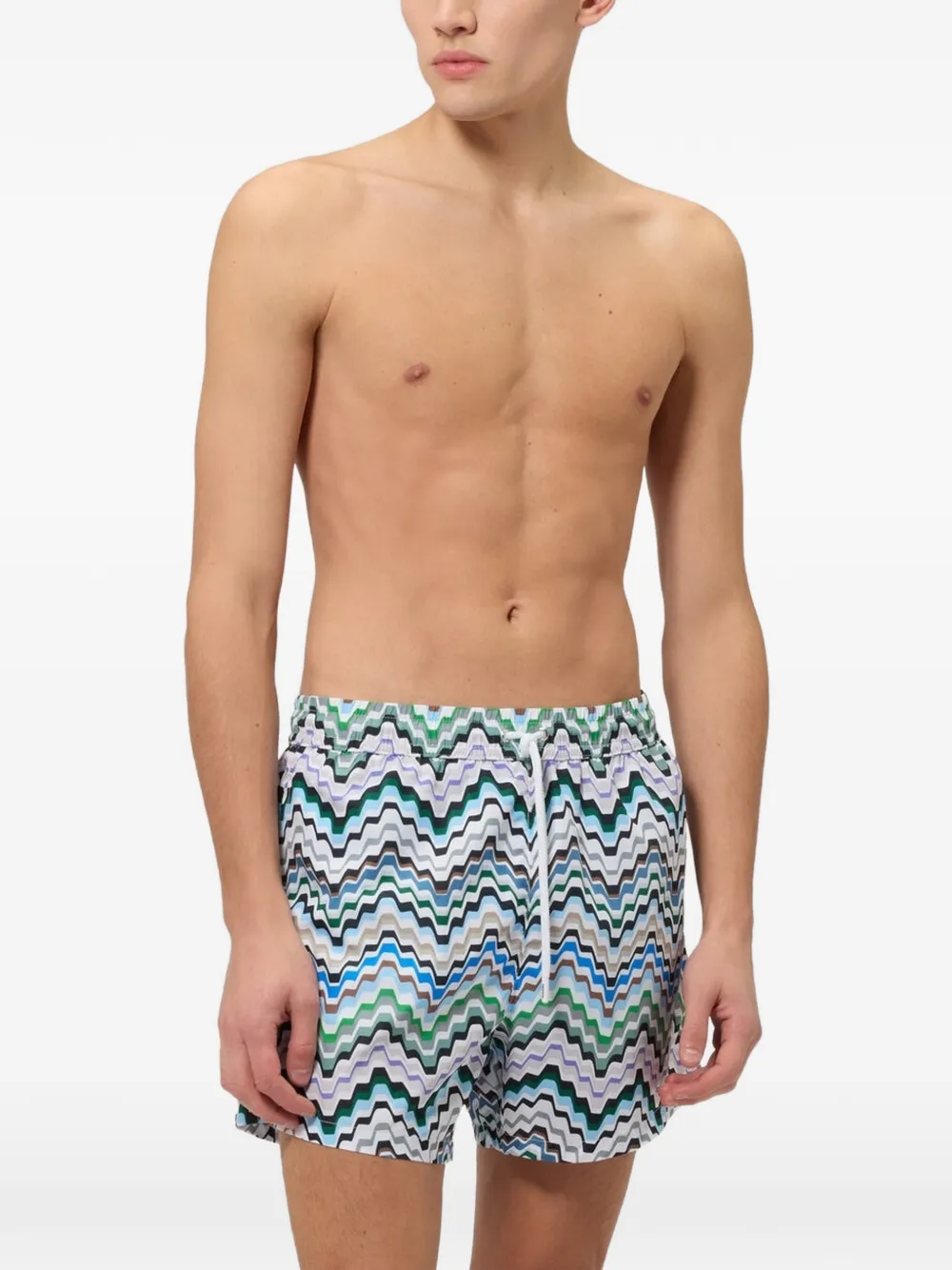 Missoni Zwembroek met zigzag-print Wit