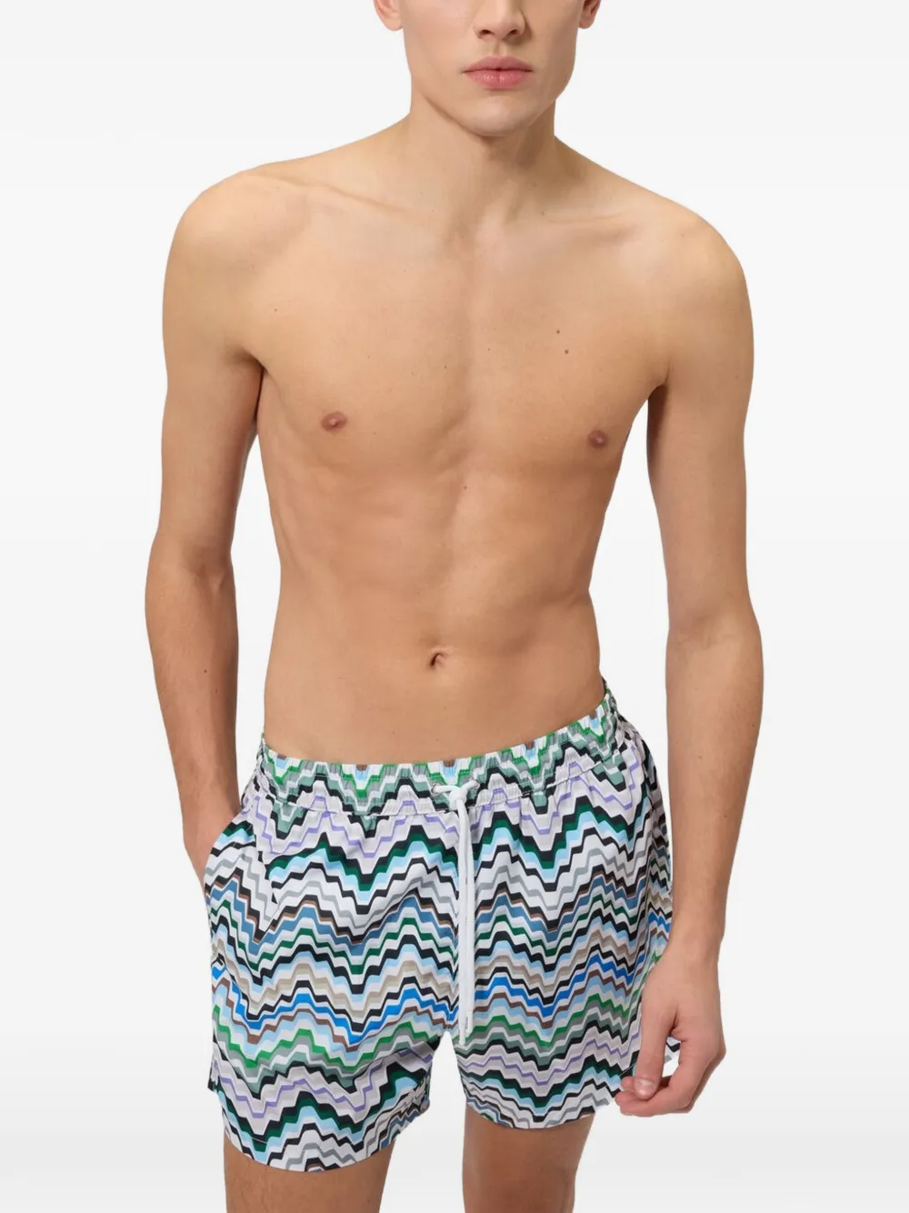 Missoni Zwembroek met zigzag-print Wit