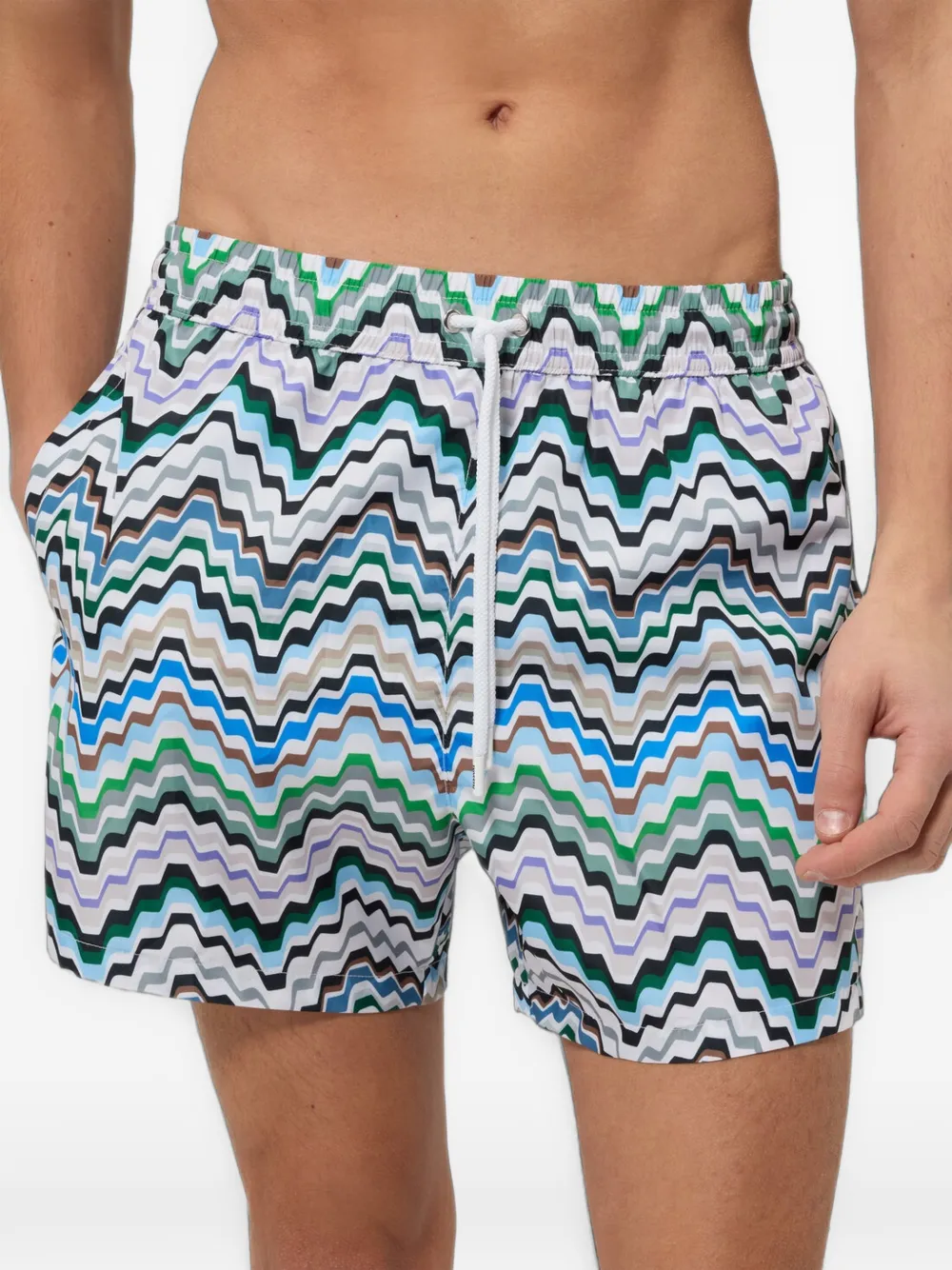Missoni Zwembroek met zigzag-print Wit