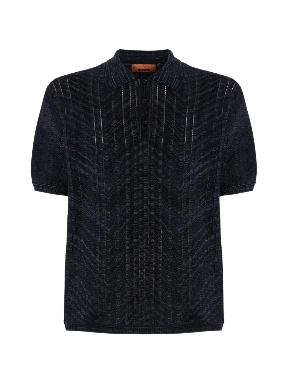 Missoni openwork knit cotton and viscose polo shirt - Nero