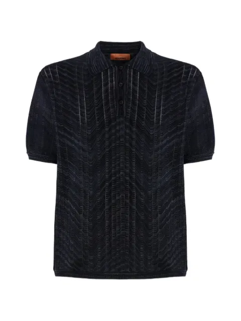 Missoni openwork knit cotton and viscose polo shirt