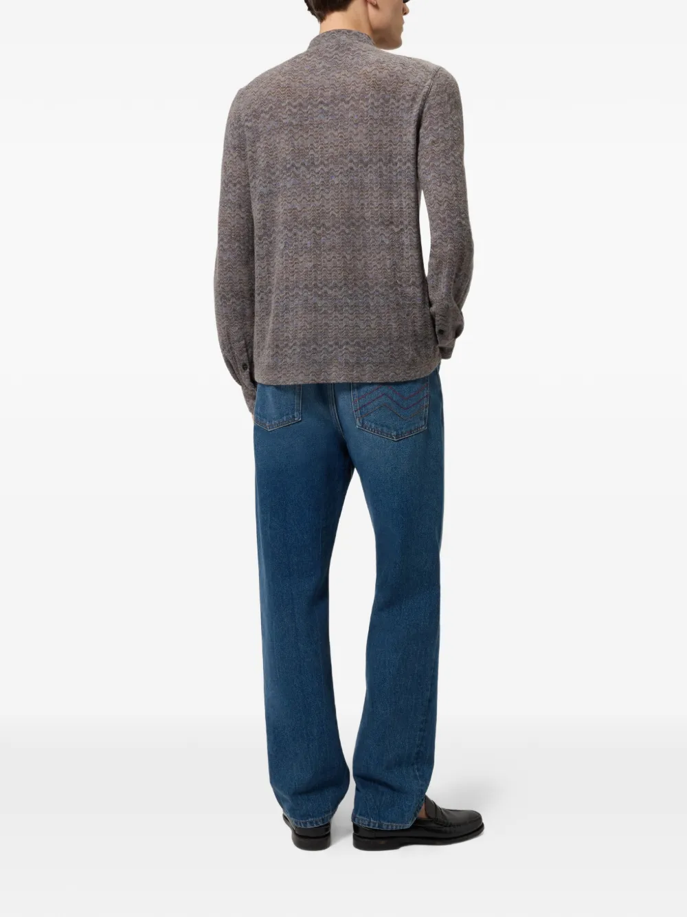Missoni Kasjmier en viscose overhemd met bandkraag Grijs