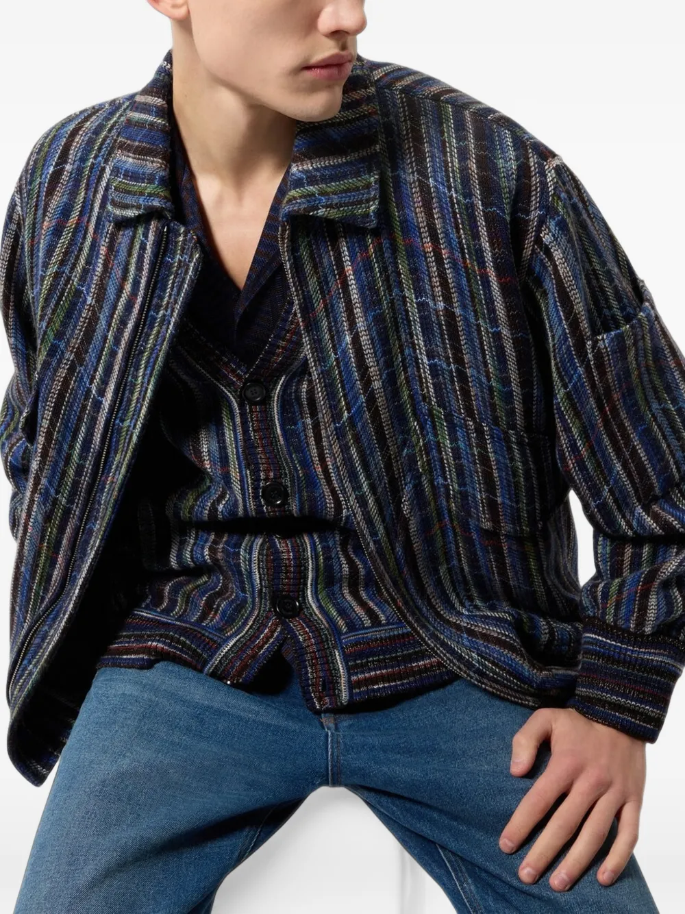 Missoni Jack met zigzagpatroon en rits Blauw