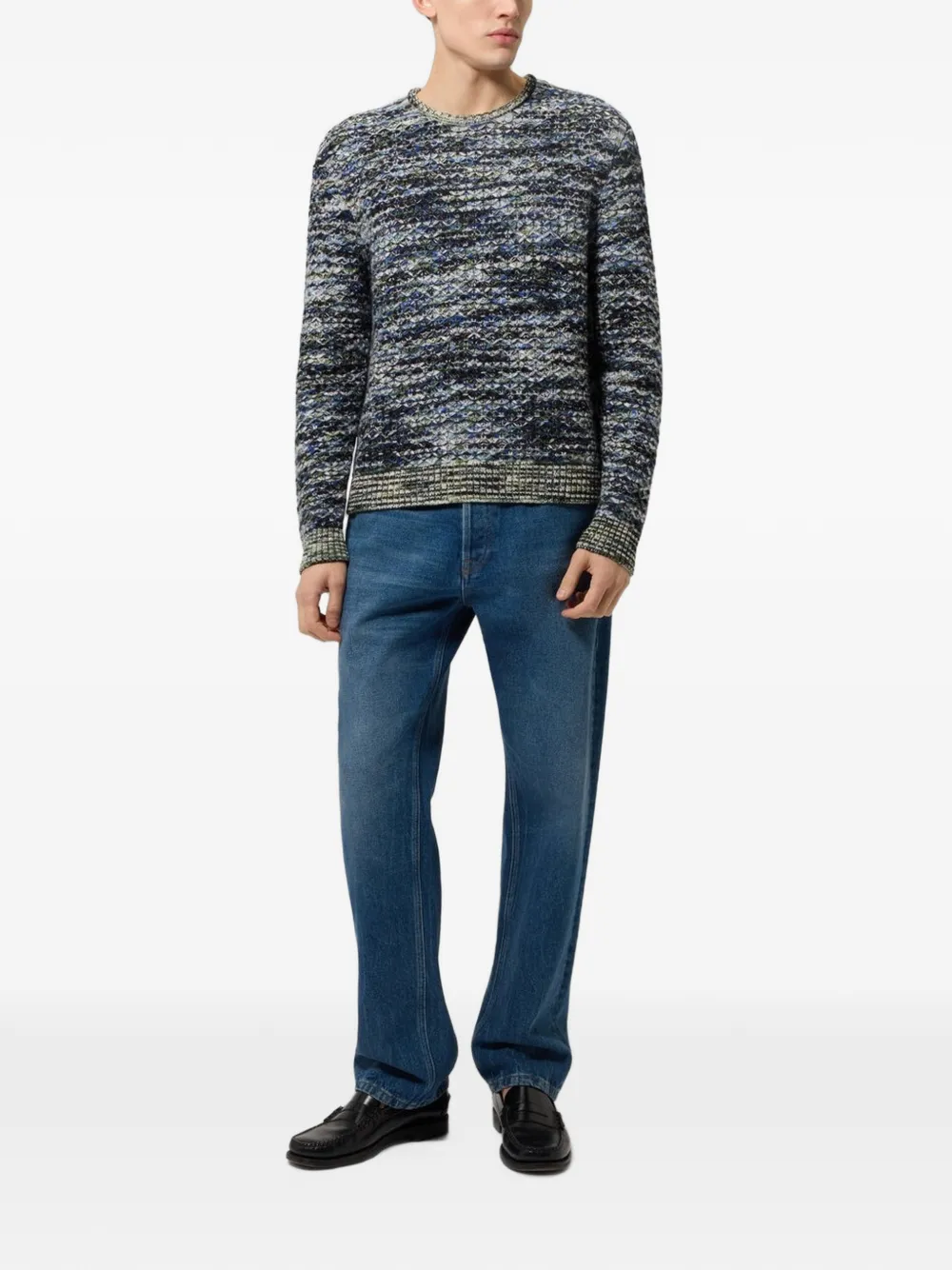 Missoni Trui met zigzag-patroon en ronde hals Blauw