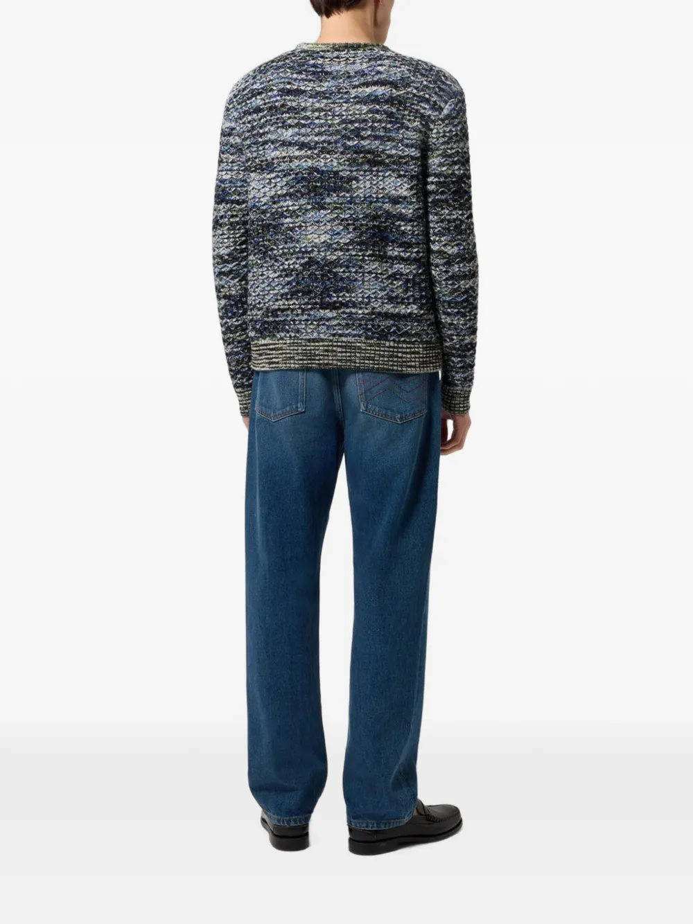 Missoni Trui met zigzag-patroon en ronde hals Blauw