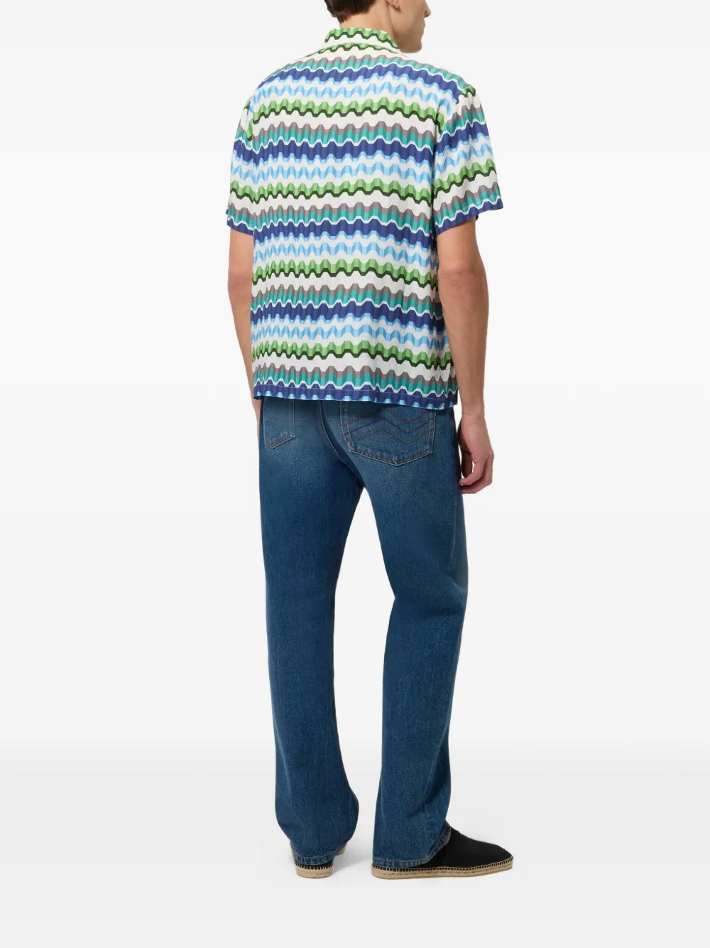 Missoni Zigzag-print Short-sleeve Shirt in Blue, view 3