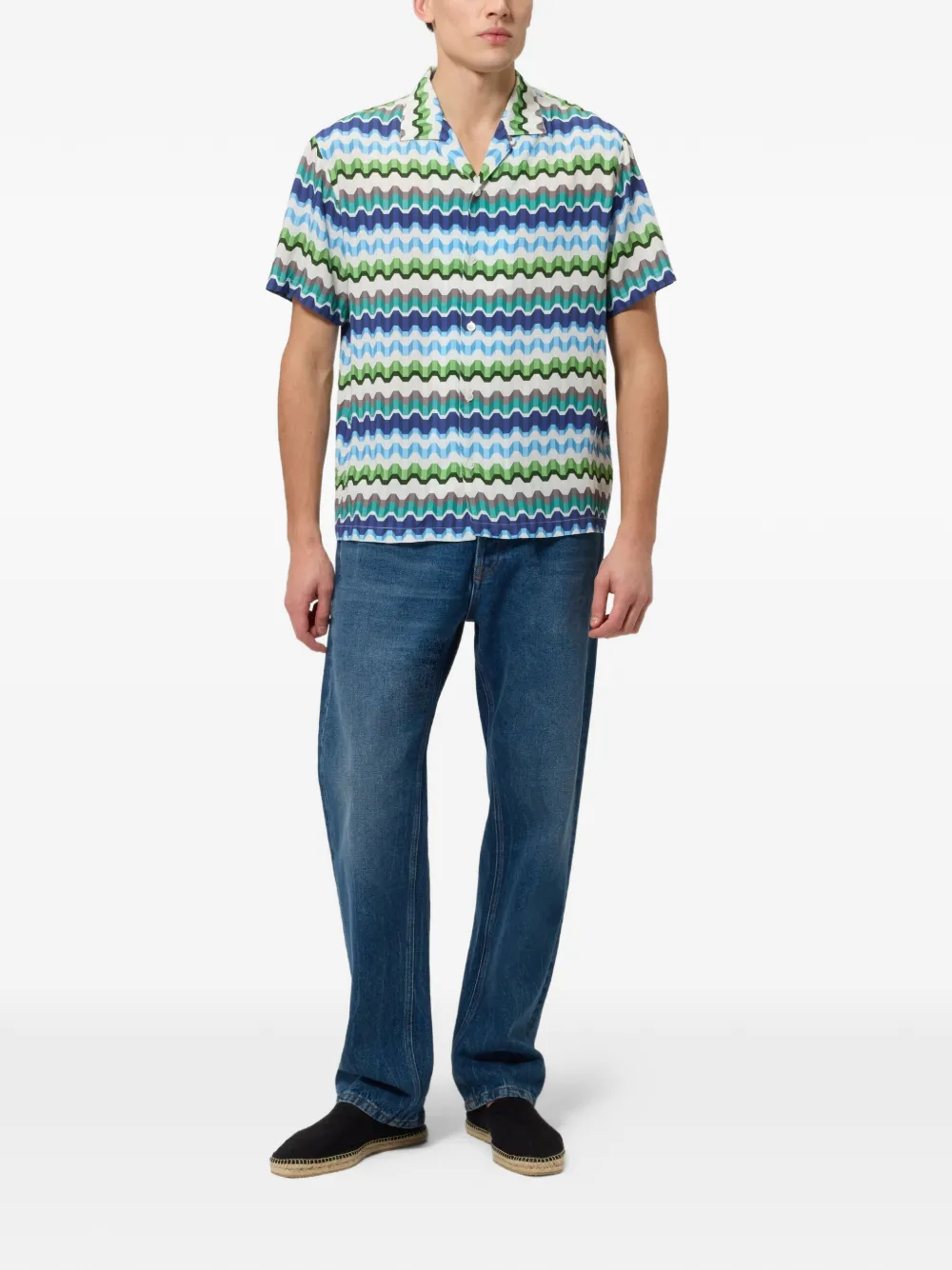 Missoni Zigzag-print Short-sleeve Shirt in Blue, view 2