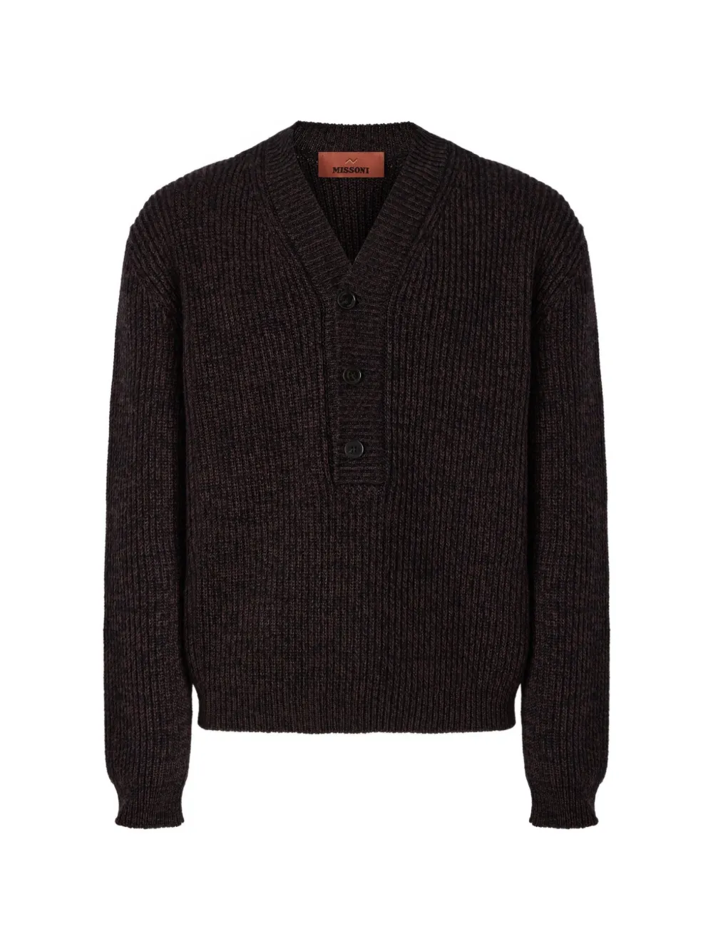 Missoni Gerippter Pullover mit V-Ausschnitt - Braun