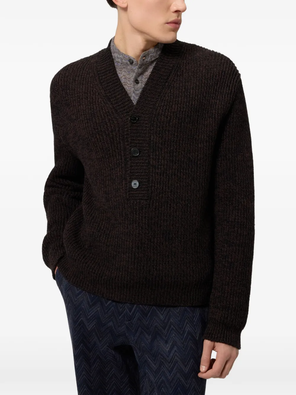 Missoni Ribgebreide trui Bruin