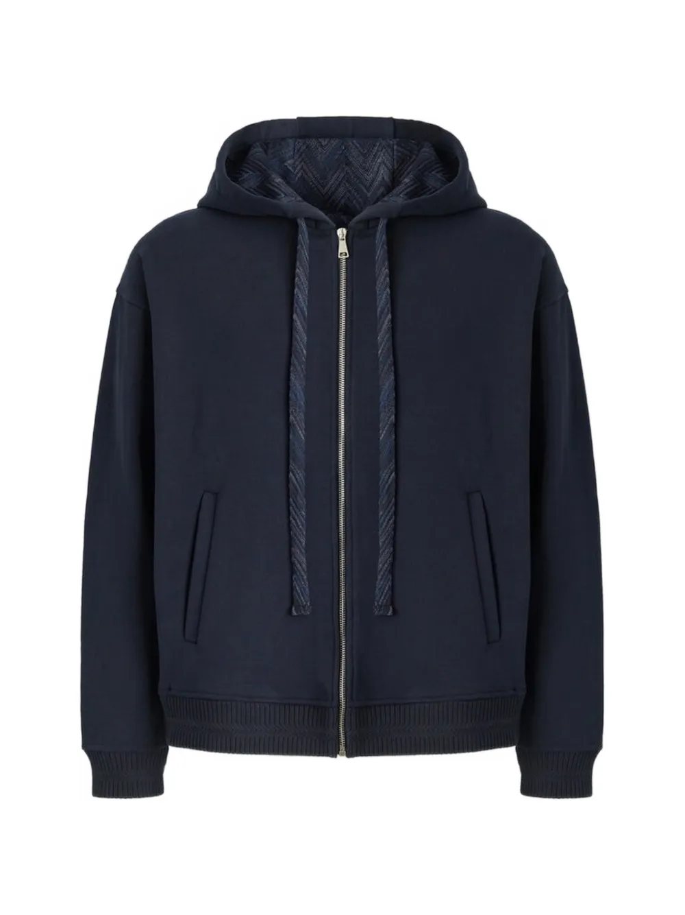 Missoni Hoodie met zigzag-voering en rits Blauw