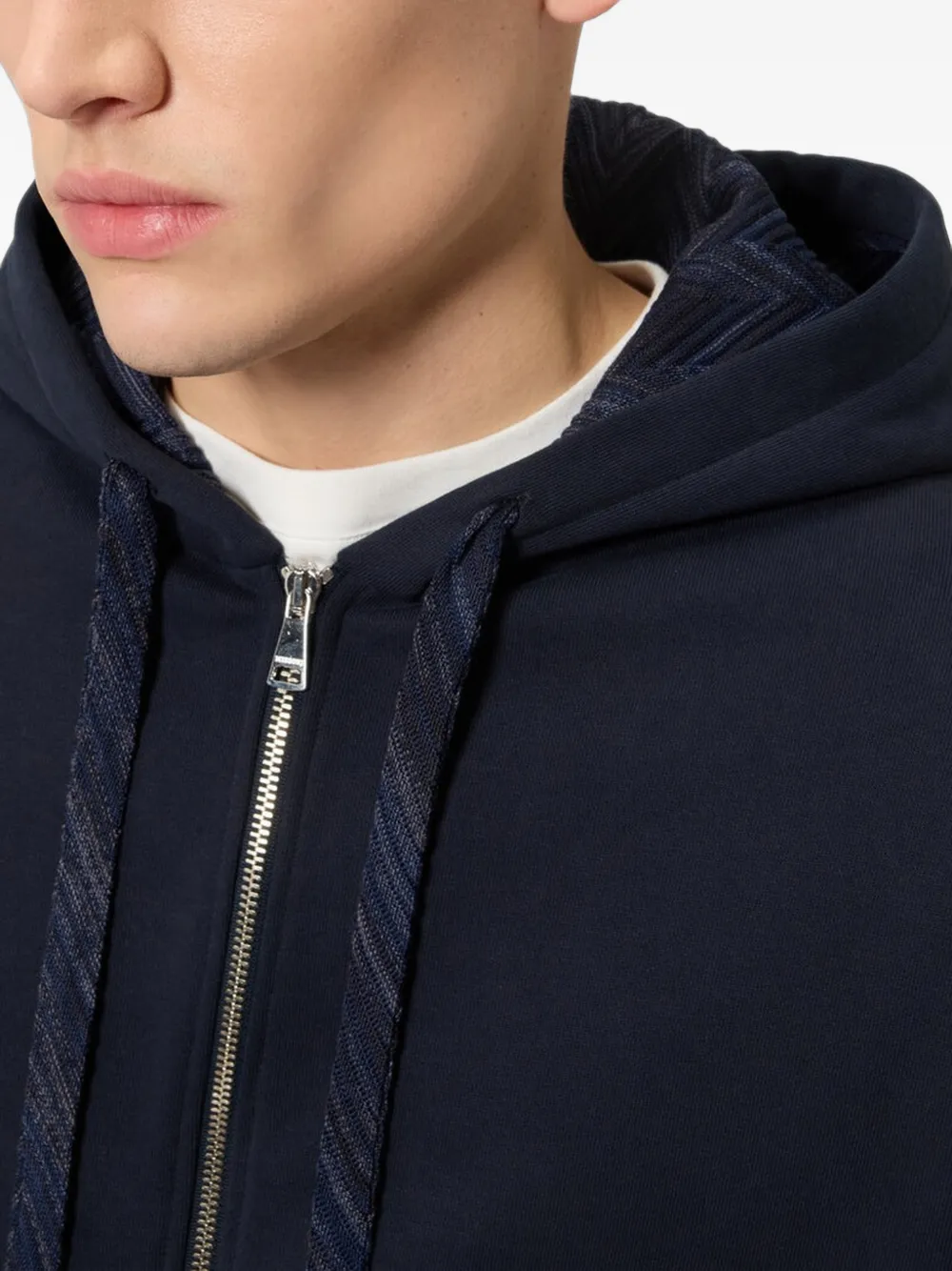 Missoni Hoodie met zigzag-voering en rits Blauw