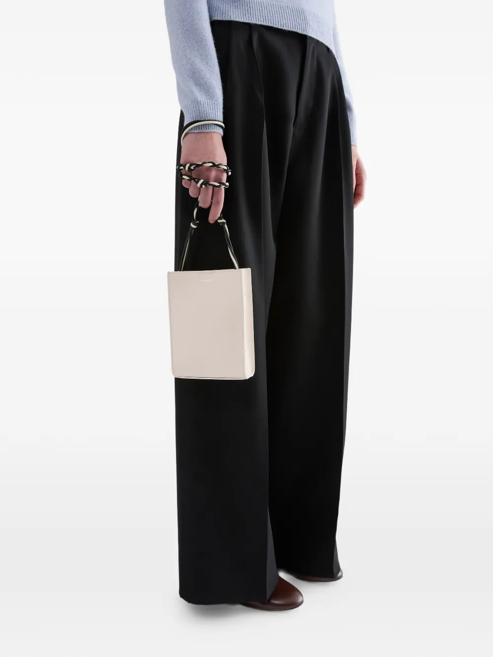 Jil Sander Tangle kleine handgeknoopte crossbodytas Wit