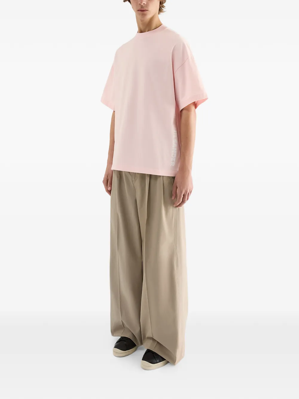 Jil Sander Boxy-fit T-shirt met logo-print Roze
